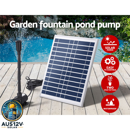 Gardeon Solar Pond Pump Submersible Water Fountain Kit 9.8FT