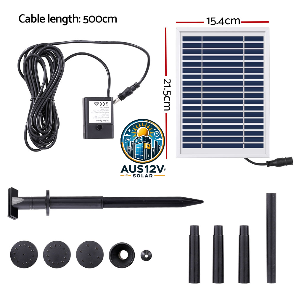 Gardeon Solar Pond Pump Submersible Water Fountain Kit 4.4FT