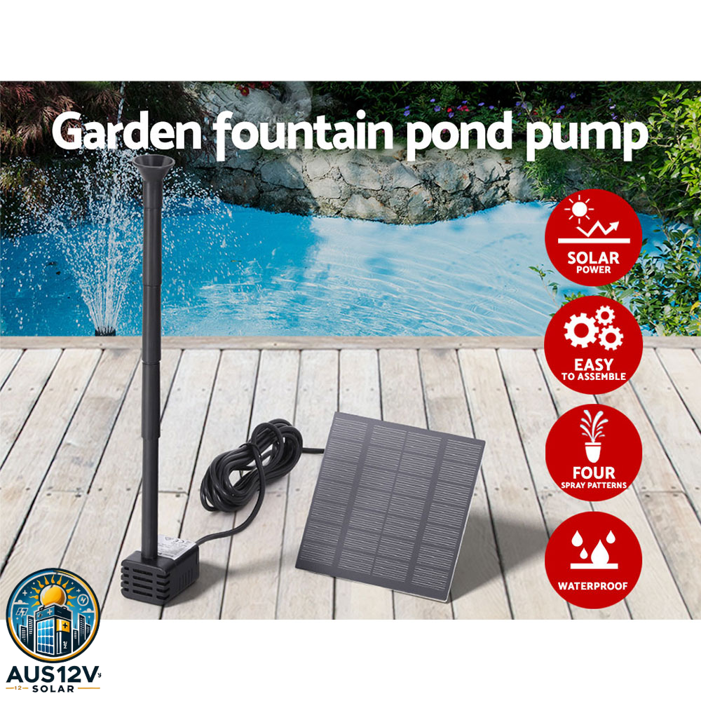 Solar Pond Pump Submersible Water Fountain Kit 2.6FT