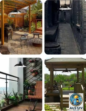 Solar Pendant Light Outdoor Waterproof LED Lamp Double-head Chandelier Decorations with Remote Control