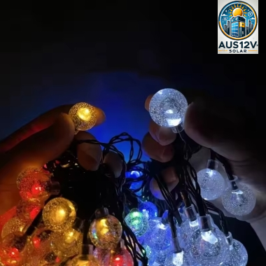 Solar String Lights Outdoor 20 Led Crystal Globe Lights Waterproof