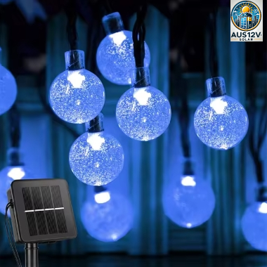 Solar String Lights Outdoor 20 Led Crystal Globe Lights Waterproof