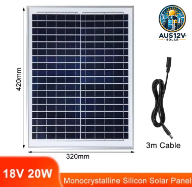 18V 20W PV Module Solar Cell Portable PV Panels With 3m Cable for Outdoor Camping