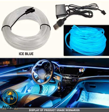 5M Car Interior Led Decorative Lamp EL Wiring Neon Strip Flexible Ambient Light USB