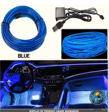 5M Car Interior Led Decorative Lamp EL Wiring Neon Strip Flexible Ambient Light USB