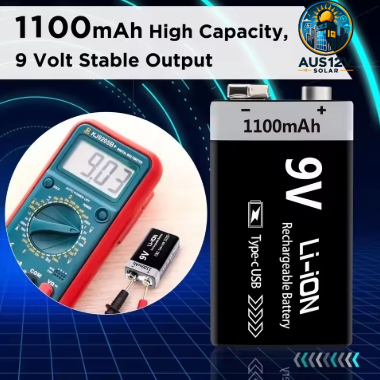 MATOV 9V Rechargeable Battery 1100mAh USB Type-C Rechargeable