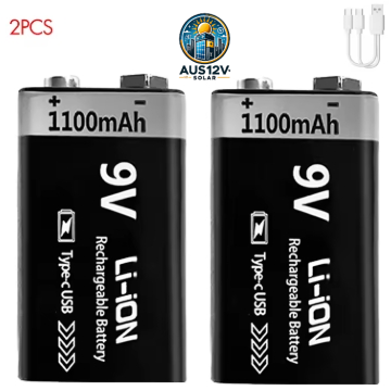 MATOV 9V Rechargeable Battery 1100mAh USB Type-C Rechargeable