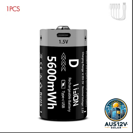 MATOV D Size USB Rechargeable Battery 1.5V