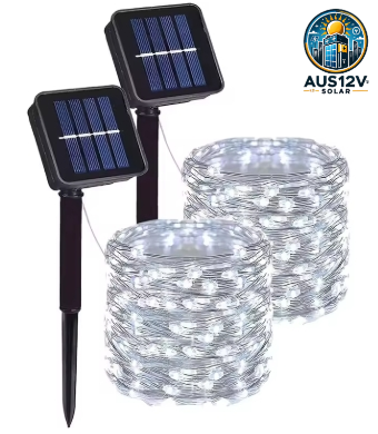 Solar Garden Lights String Lights with 8 Modes Waterproof Wire Lights for Patio Yard Trees Christmas Party