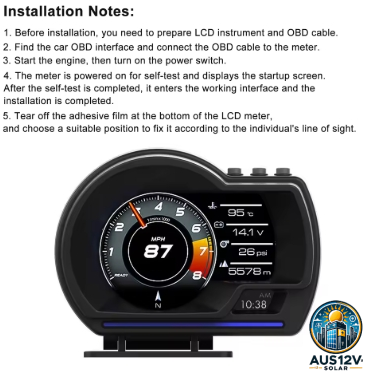 Head Up Display OBD2+GPS Smart Gauge Car HUD Speedometer Turbo RPM Alarm for Car Truck