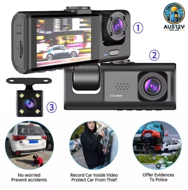 Dash Cam W/ IR Night Vision Loop Recording & 2" IPS Screen 1080P