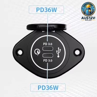 12V Quick Charge 3.0 Dual USB C Charger