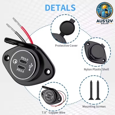 12V Quick Charge 3.0 Dual USB C Charger