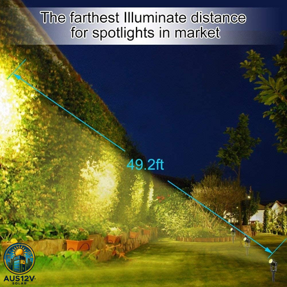 3 x LED Spotlights Powered Solar Garden Lights Outdoor Waterproof (Warm White)