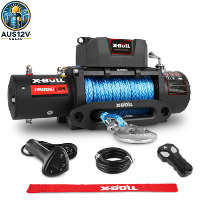 X-BULL Electric Winch 12V 5454kg 26M Synthetic Rope Wireless Remote 4WD 4X4