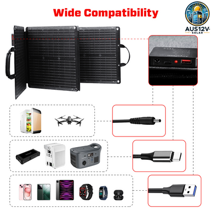 100W Solar Panel Portable Charger Foldable Power Generator