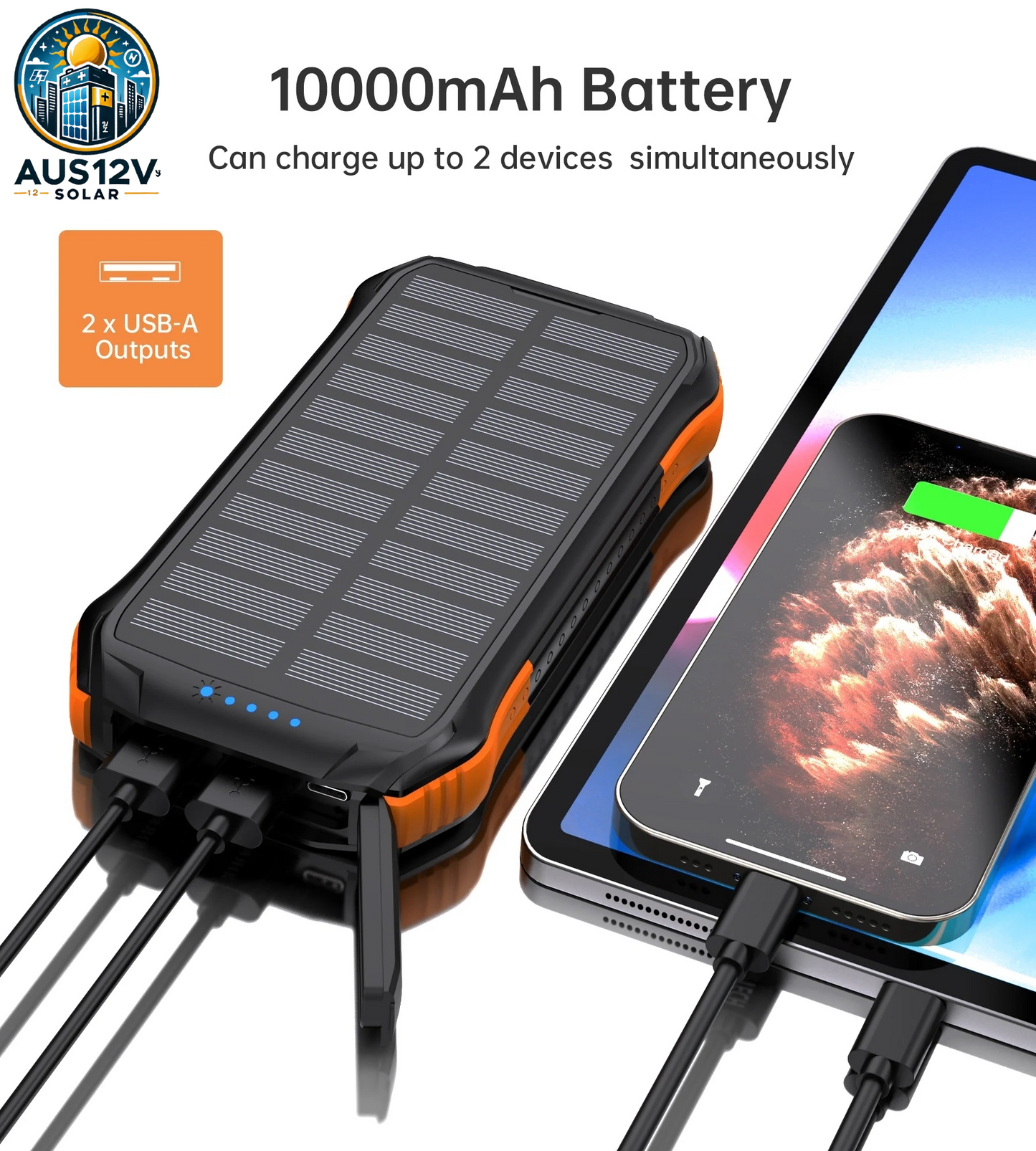 10000mAh Solar Power Bank