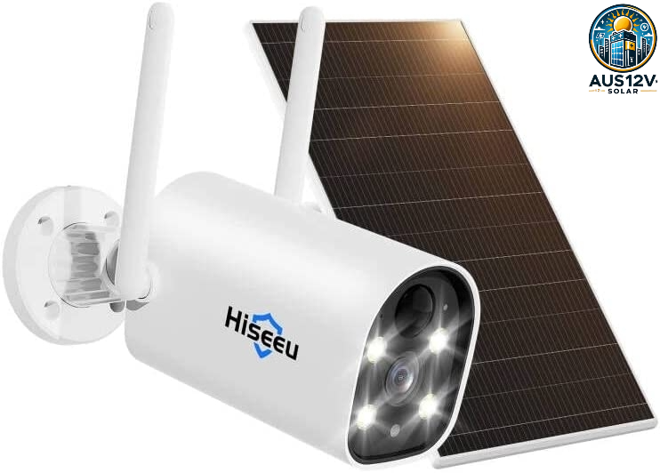 Hiseeu C40 Indoor/Outdoor WiFi Battery Camera with Solar Panel