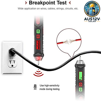 Non-Contact Voltage Tester Dual Range with LCD Display LED Flashlight Buzzer Alarm Wire Breakpoint Finder