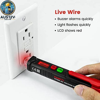 Non-Contact Voltage Tester Dual Range with LCD Display LED Flashlight Buzzer Alarm Wire Breakpoint Finder