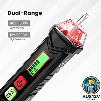 Non-Contact Voltage Tester Dual Range with LCD Display LED Flashlight Buzzer Alarm Wire Breakpoint Finder